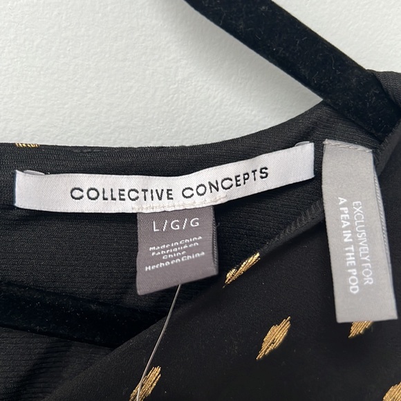 NWT A Pea in the Pod maternity size large black & gold dress with cap sleeves - Picture 7 of 10